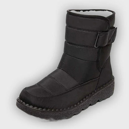 Nora – Women’s Winter Snow Boots with Hook & Loop – Canvas Upper