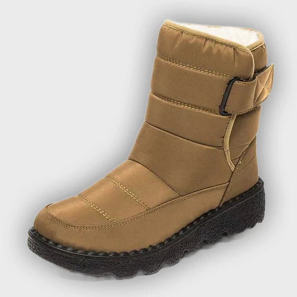 Nora – Women’s Winter Snow Boots with Hook & Loop – Canvas Upper