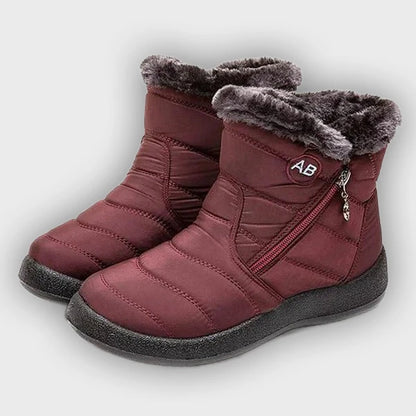 Ragnhild – Women’s Fur-Lined Winter Snow Boots with Zipper Closure