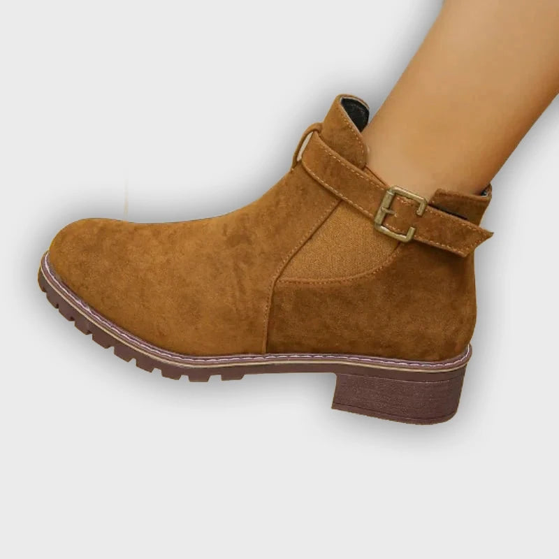 Roby – Women’s Outdoor Boots with Belt Buckle – PU Leather
