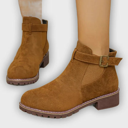 Roby – Women’s Outdoor Boots with Belt Buckle – PU Leather