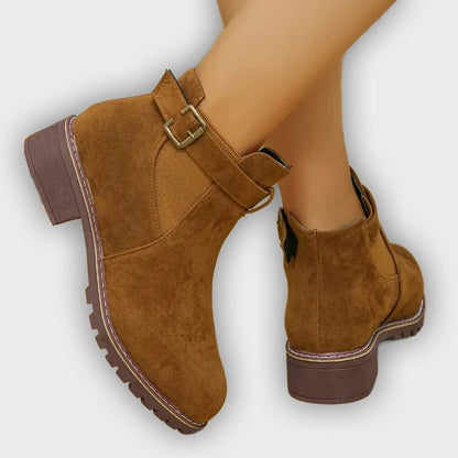 Roby – Women’s Outdoor Boots with Belt Buckle – PU Leather
