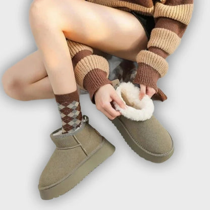 Romina – Women’s Suede-Look Ankle Boots with Plush Lining & Rugged Sole