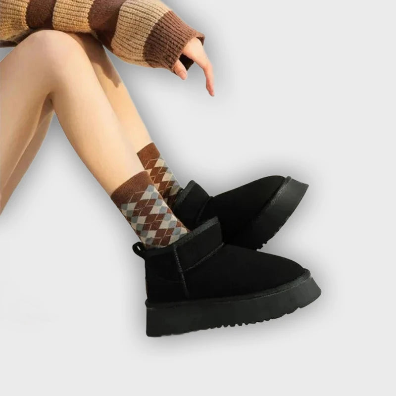 Romina – Women’s Suede-Look Ankle Boots with Plush Lining & Rugged Sole