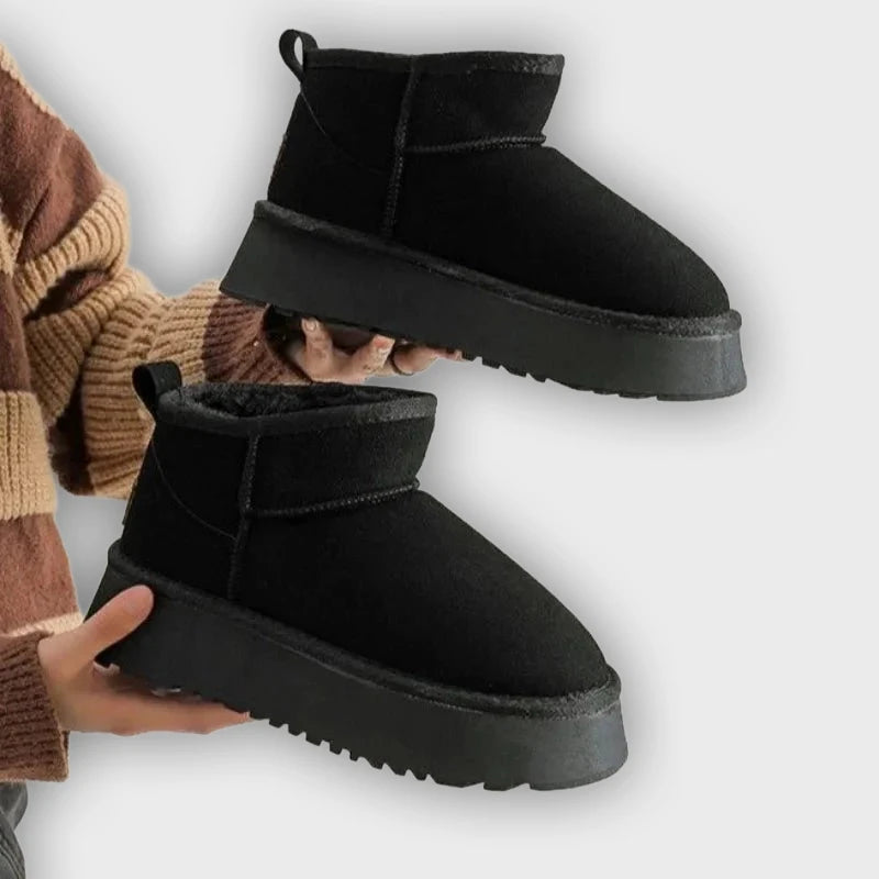 Romina – Women’s Suede-Look Ankle Boots with Plush Lining & Rugged Sole