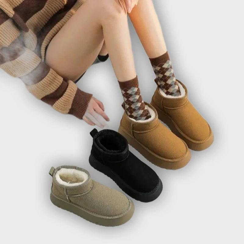 Romina – Women’s Suede-Look Ankle Boots with Plush Lining & Rugged Sole