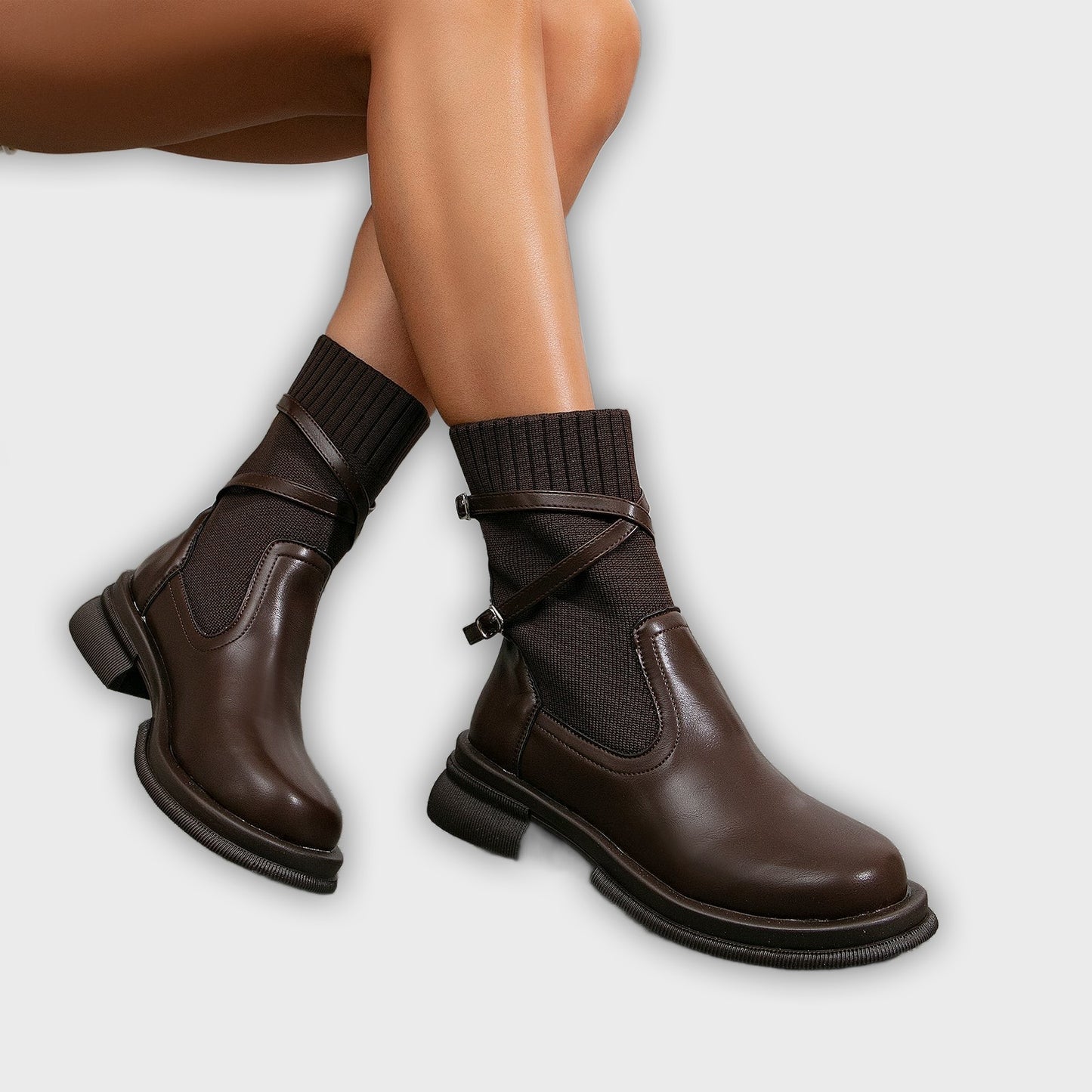 Runa – Women’s Faux Leather Ankle Boots with Chic Strap Details