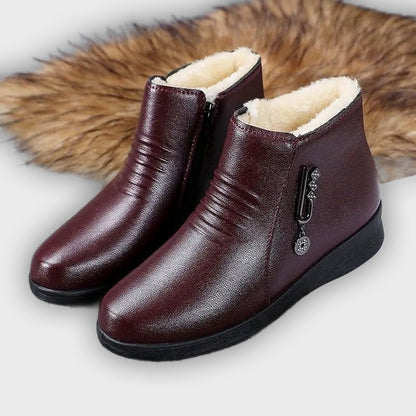 Sienna – Women’s Ankle Boots with Metallic Detail, Side Zip & Plush Lining
