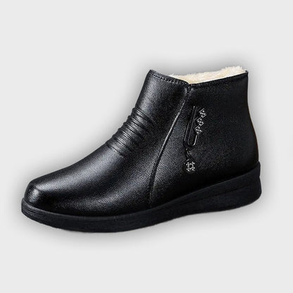 Sienna – Women’s Ankle Boots with Metallic Detail, Side Zip & Plush Lining
