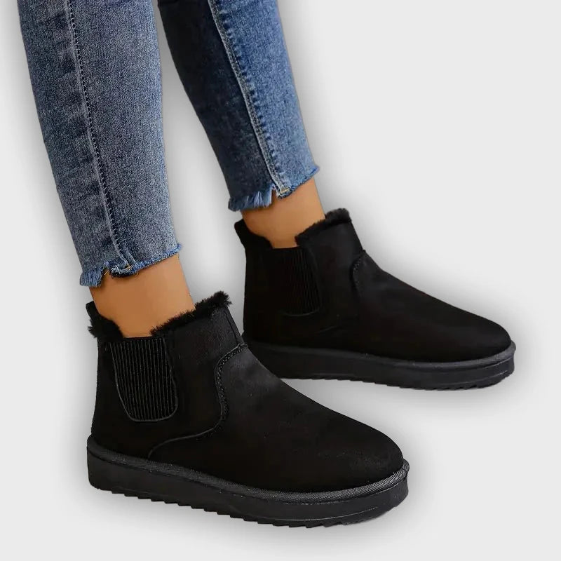 Sigrid – Women’s Fluffy Thermal Slip-On Snow Boots with Fleece Lining