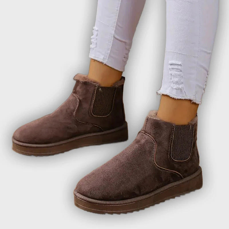 Sigrid – Women’s Fluffy Thermal Slip-On Snow Boots with Fleece Lining