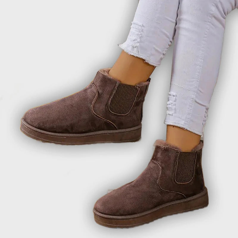 Sigrid – Women’s Fluffy Thermal Slip-On Snow Boots with Fleece Lining