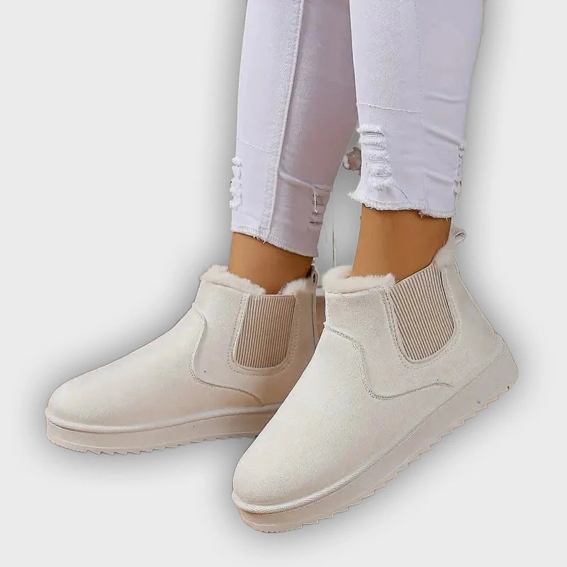 Sigrid – Women’s Fluffy Thermal Slip-On Snow Boots with Fleece Lining