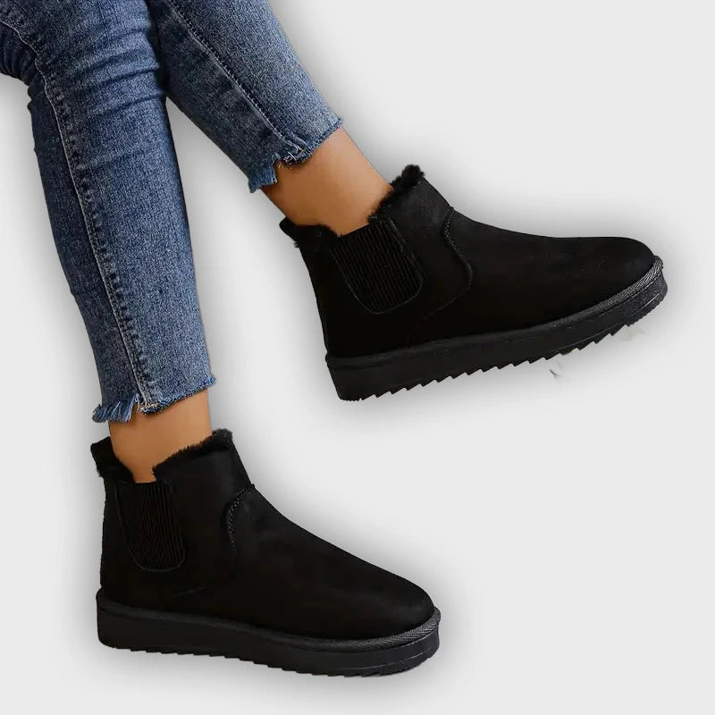 Sigrid – Women’s Fluffy Thermal Slip-On Snow Boots with Fleece Lining