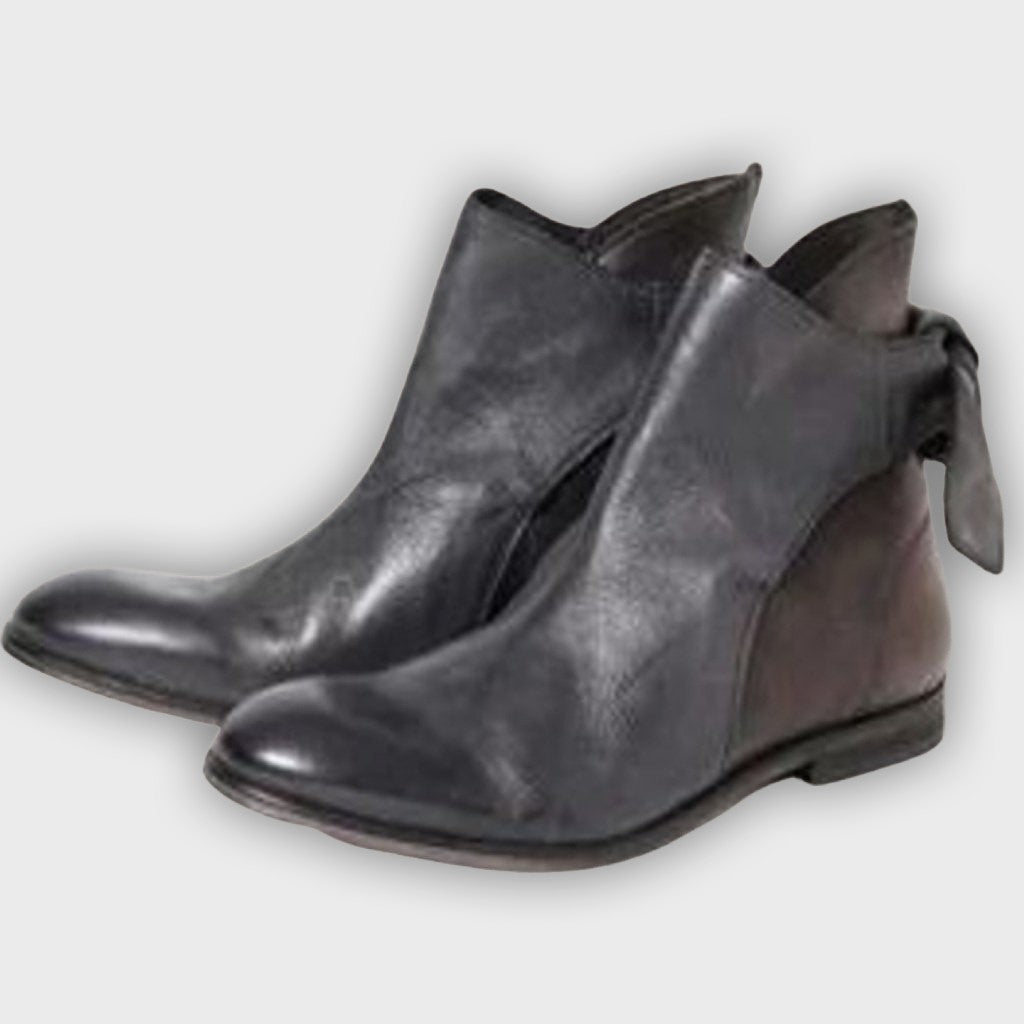 Synnøve – Women’s Ankle Boots Sleek Fit, Wrap Tie, Flat Sole