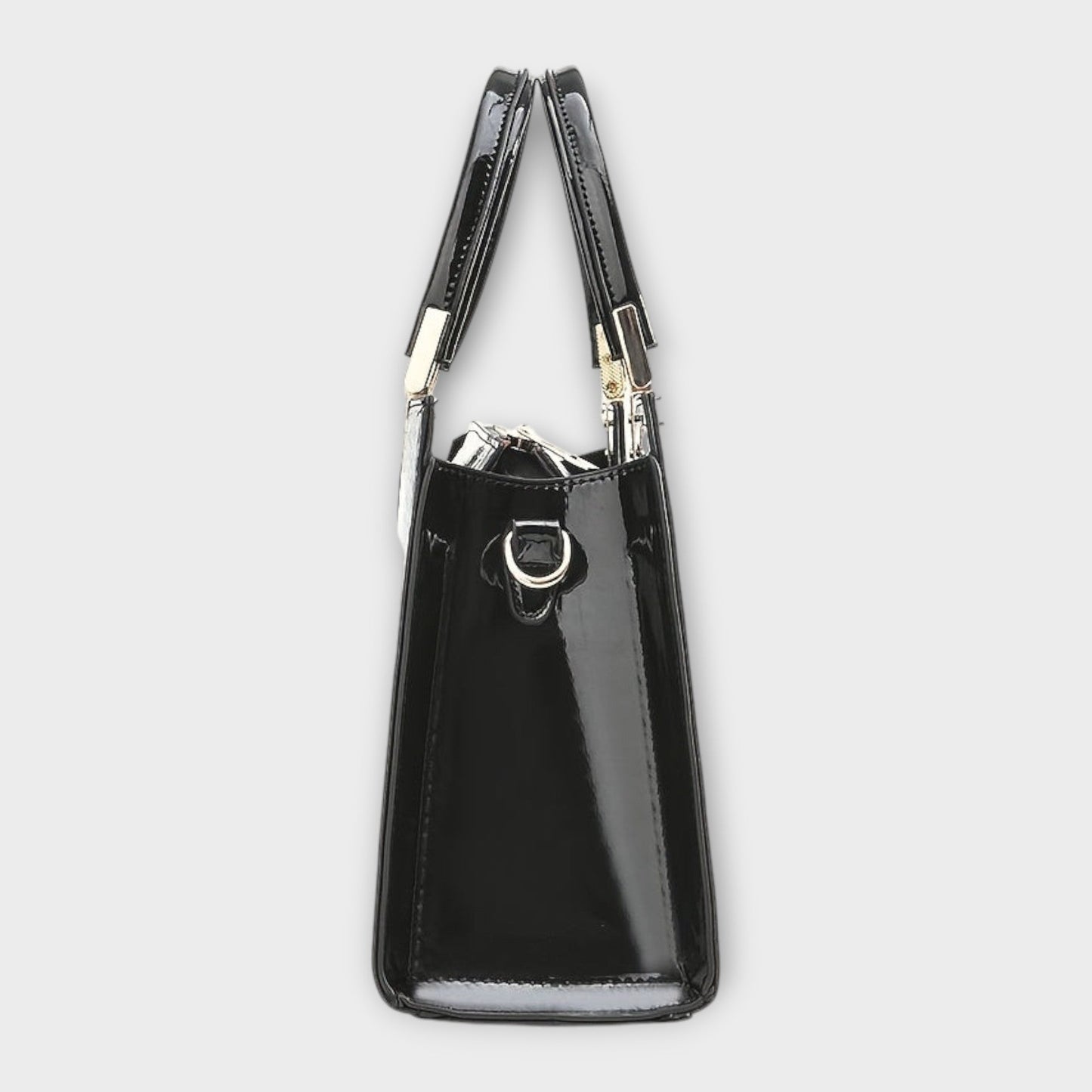 Lora - Glossy Crocodile Print Handbag
