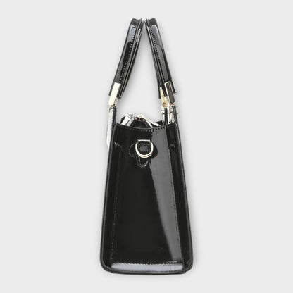 Lora - Glossy Crocodile Print Handbag