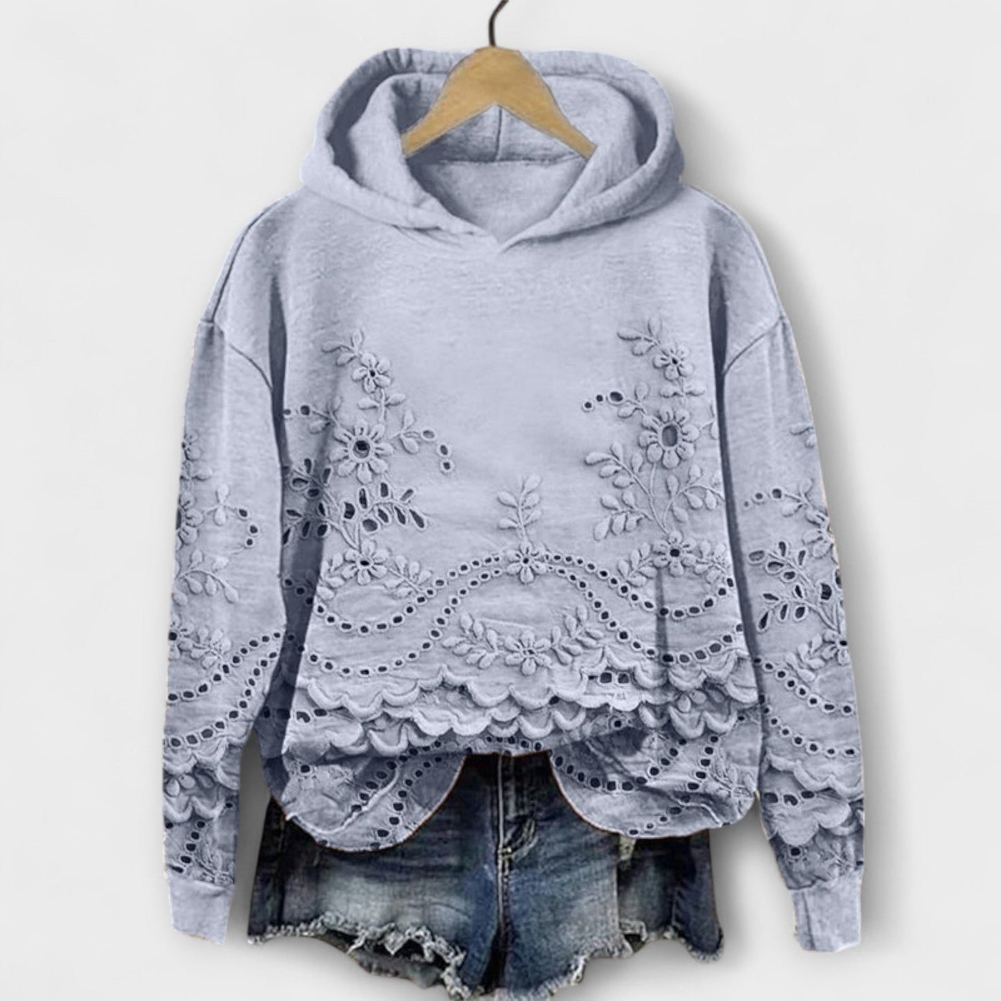 Grace - Vintage Floral Print Hoodie