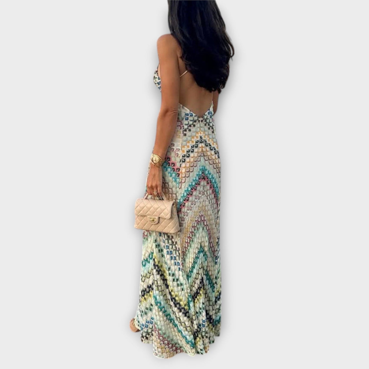 Remi - Colorful Herringbone Maxi Dress by Missoni