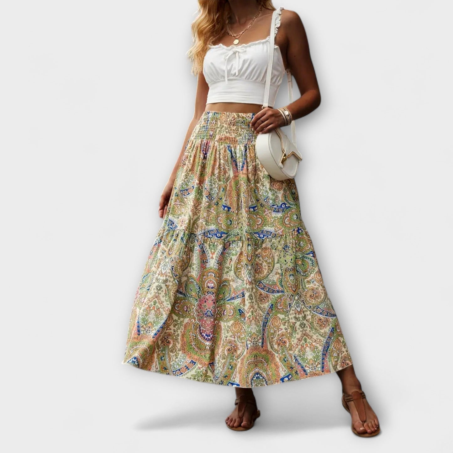 Patterned Flowy Skirt