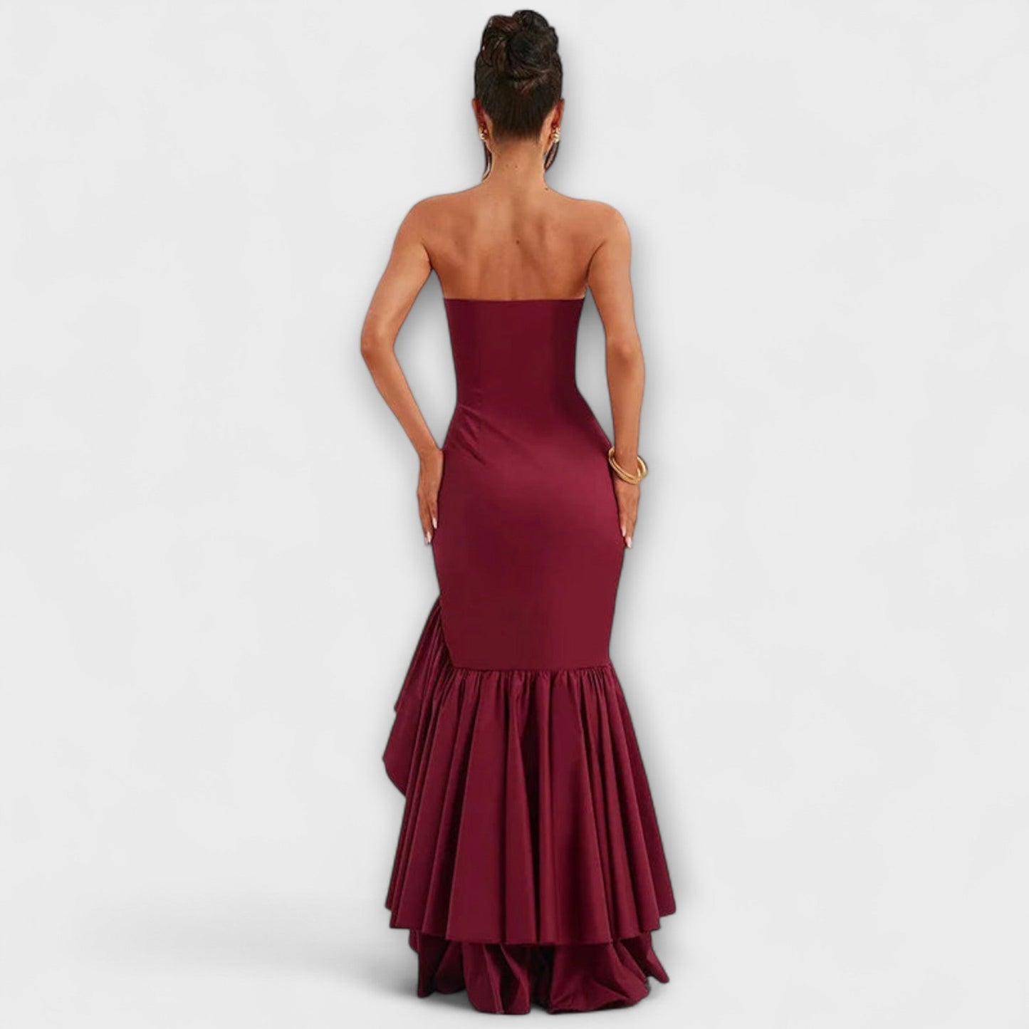 Zuri - Off-Shoulder Slim Fit Maxi Dress with Asymmetrical Hemline