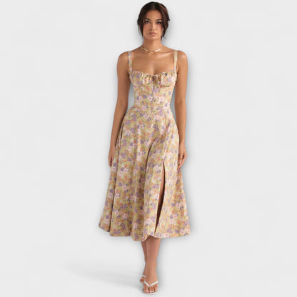 Zipporas - Custom-Fit Bustier Dress with Contemporary Spring Floral Print