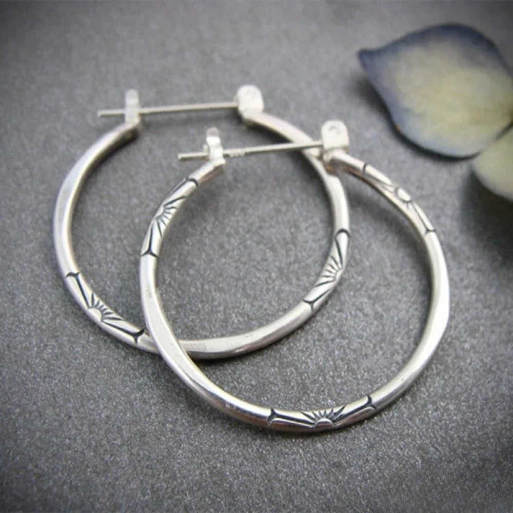 Vintage Silver Hoop Earrings