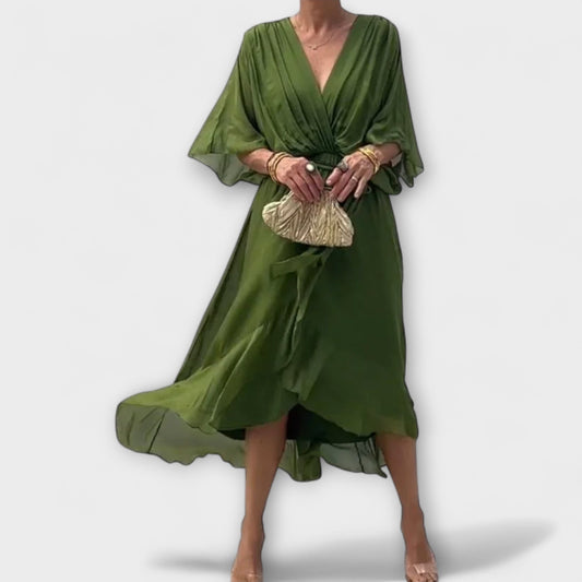 Amoura - V-Neck Chiffon Dress