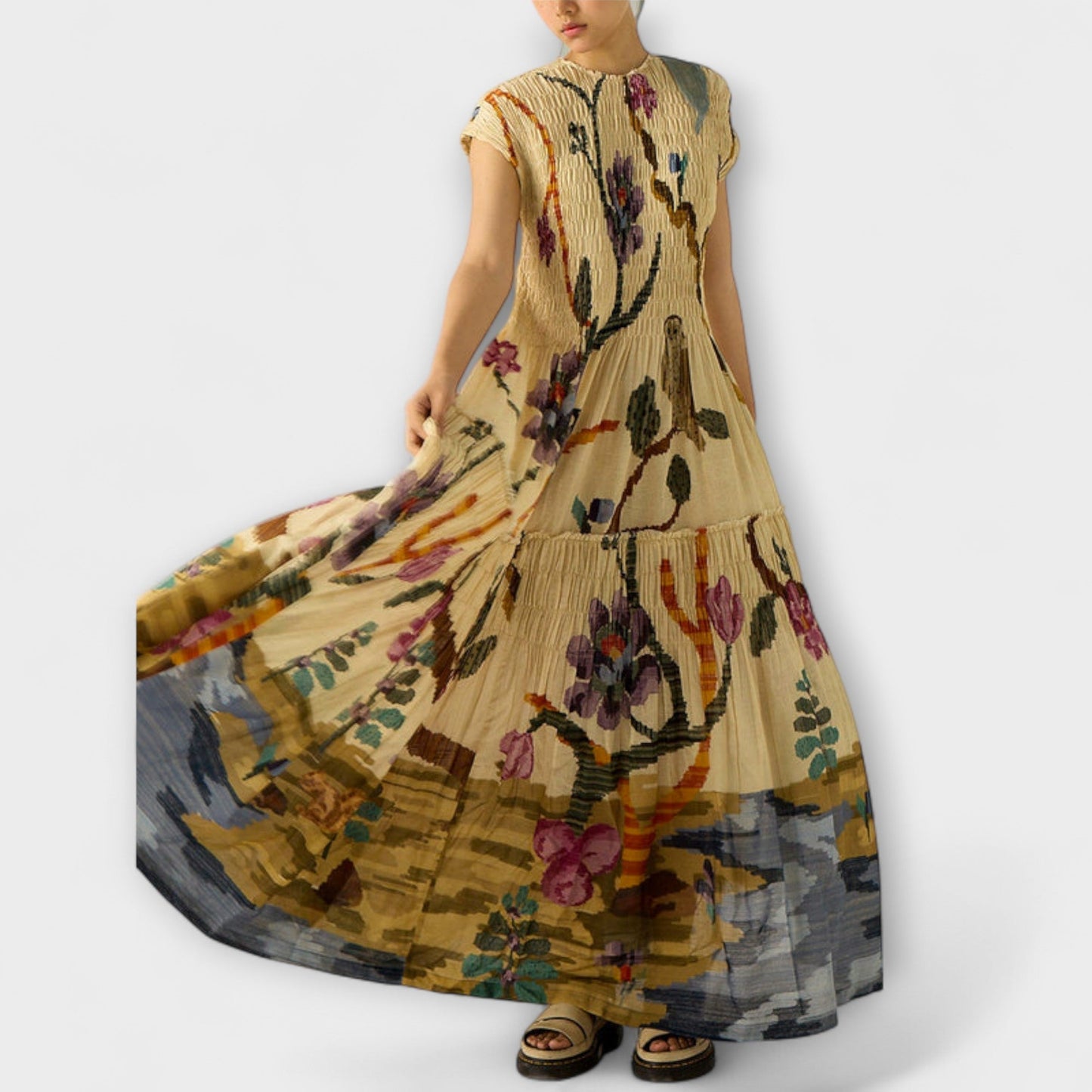 Amara - Animal Print Pleated Dress