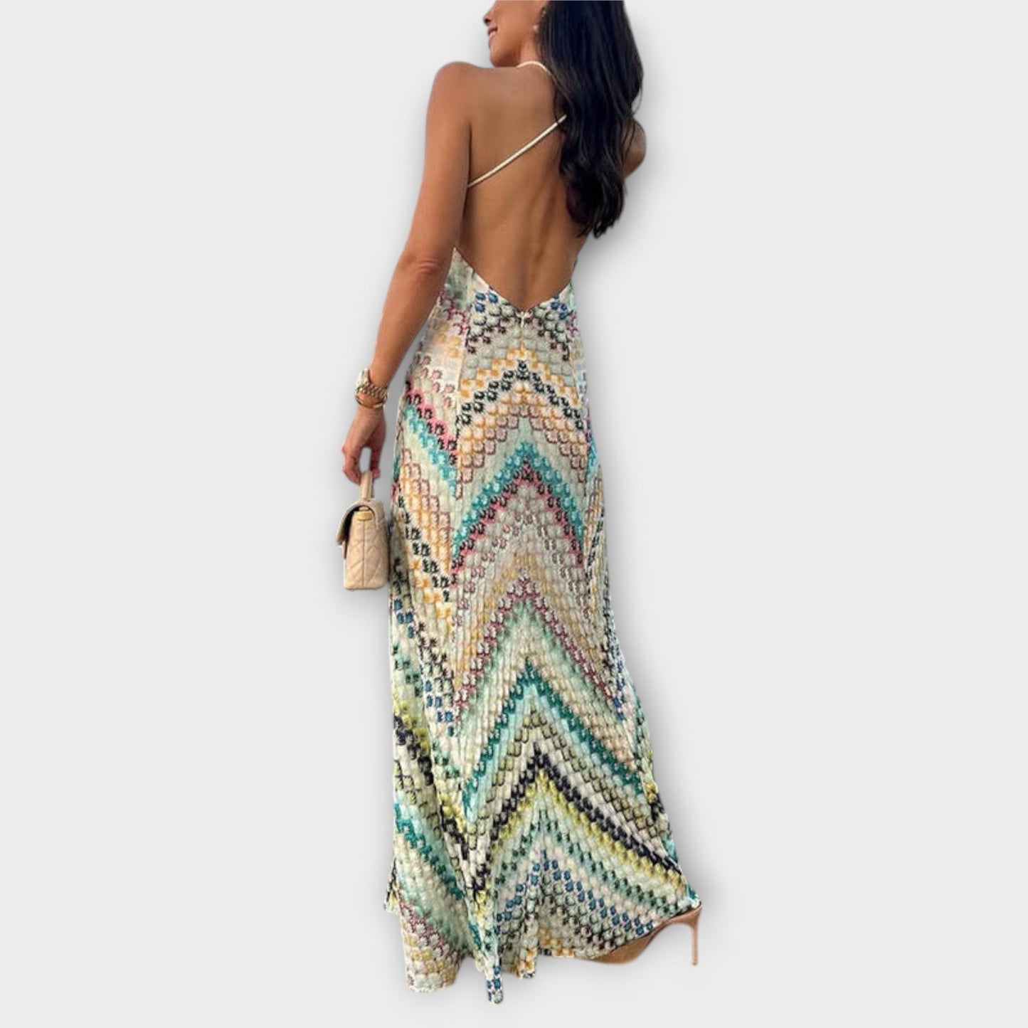 Remi - Colorful Herringbone Maxi Dress by Missoni