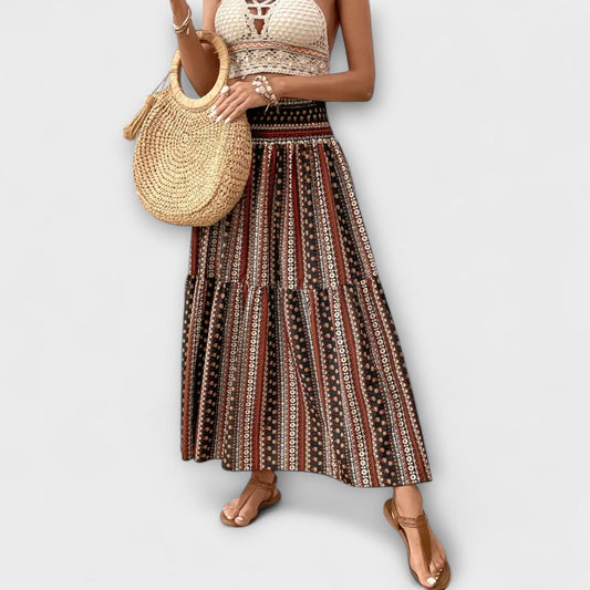 Patterned Flowy Skirt