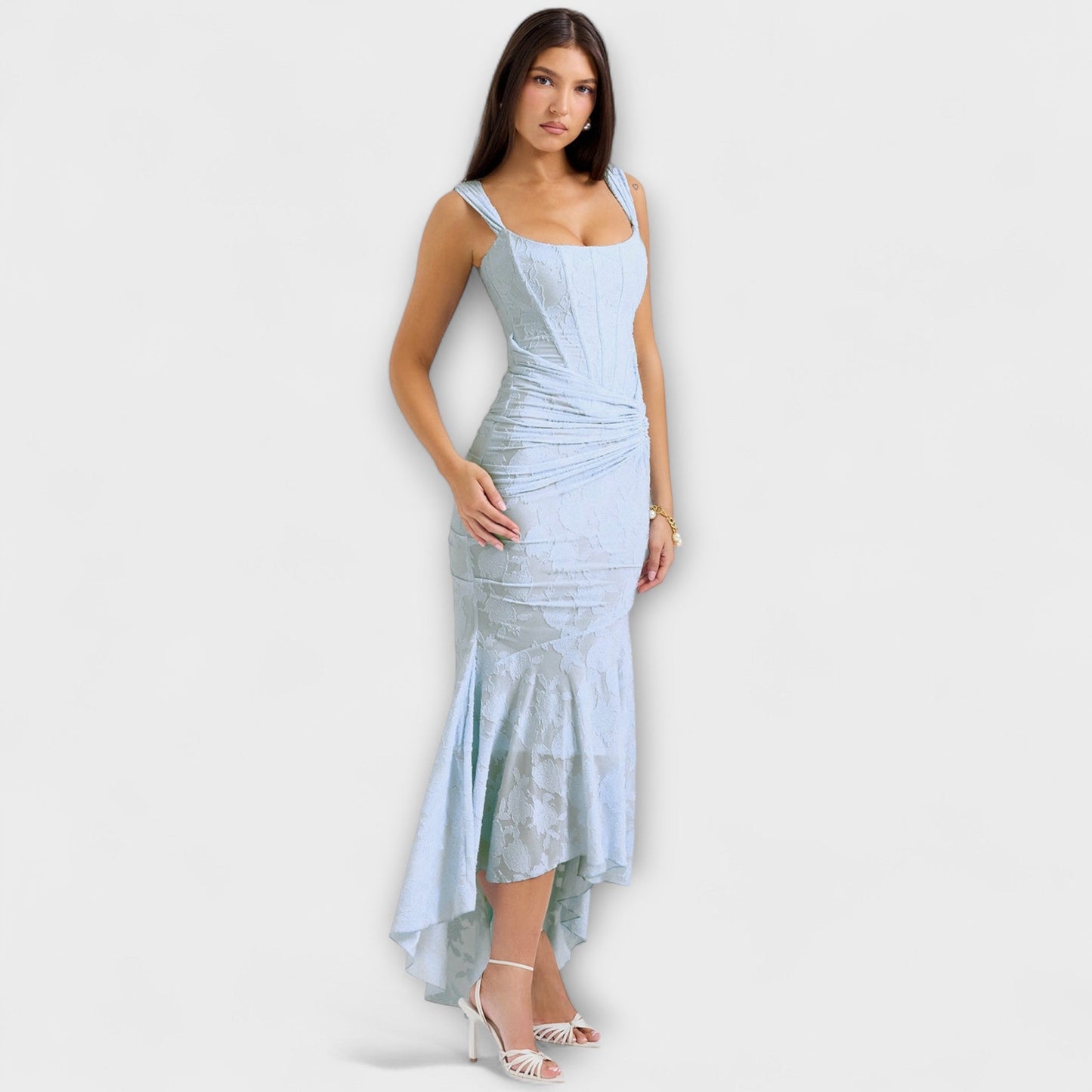 Renske - Elegant Long Dress with Refined Corset