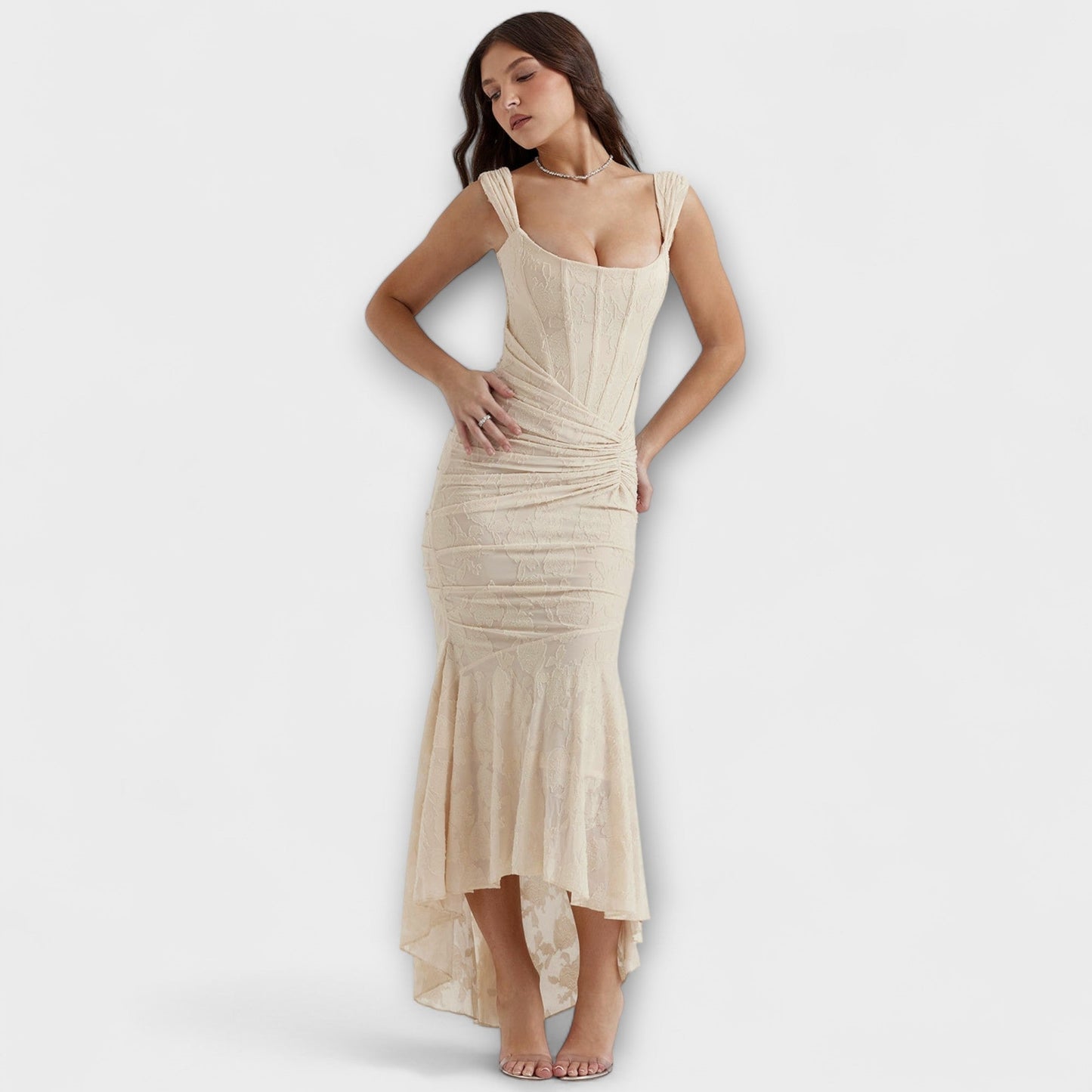 Renske - Elegant Long Dress with Refined Corset