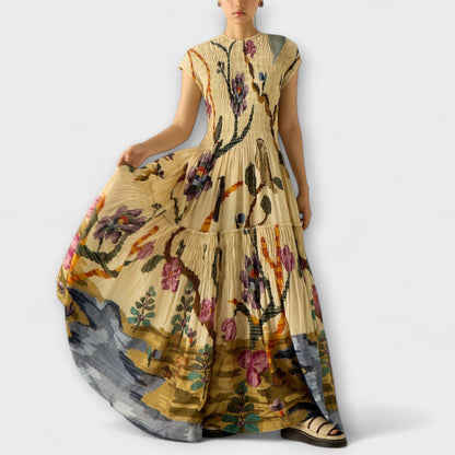 Amara - Animal Print Pleated Dress
