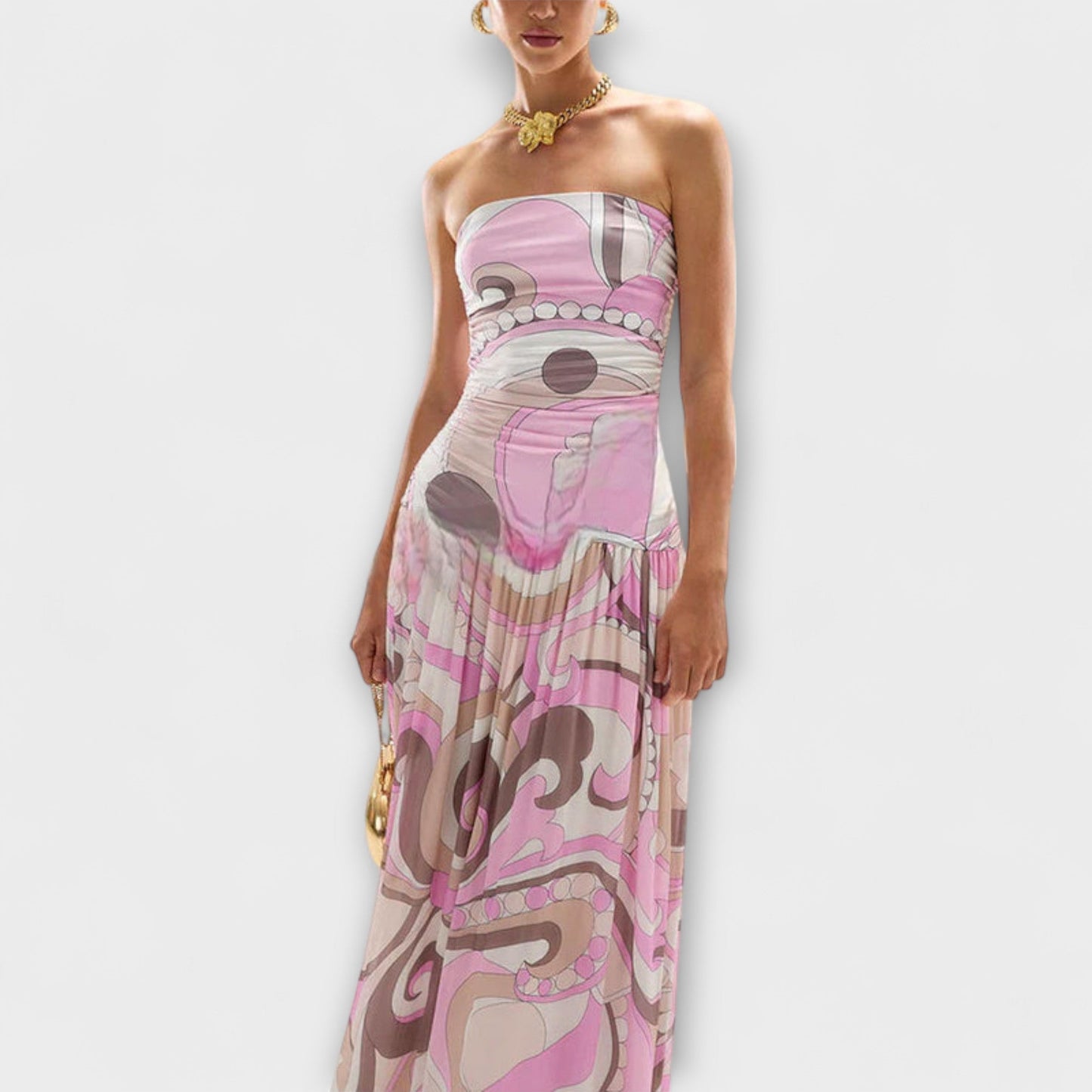 Tatum - Gorgeous Pastel Off-Shoulder Maxi Dress