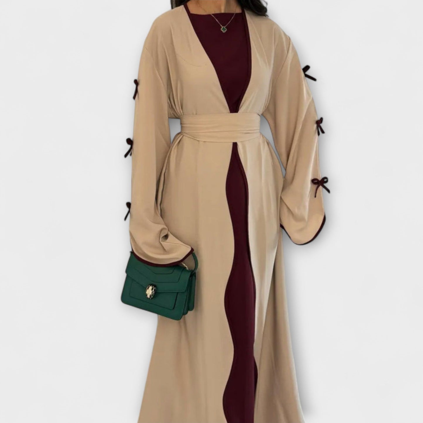 Jasmin - Chic Cardigan and Dress Set with Bow Detail