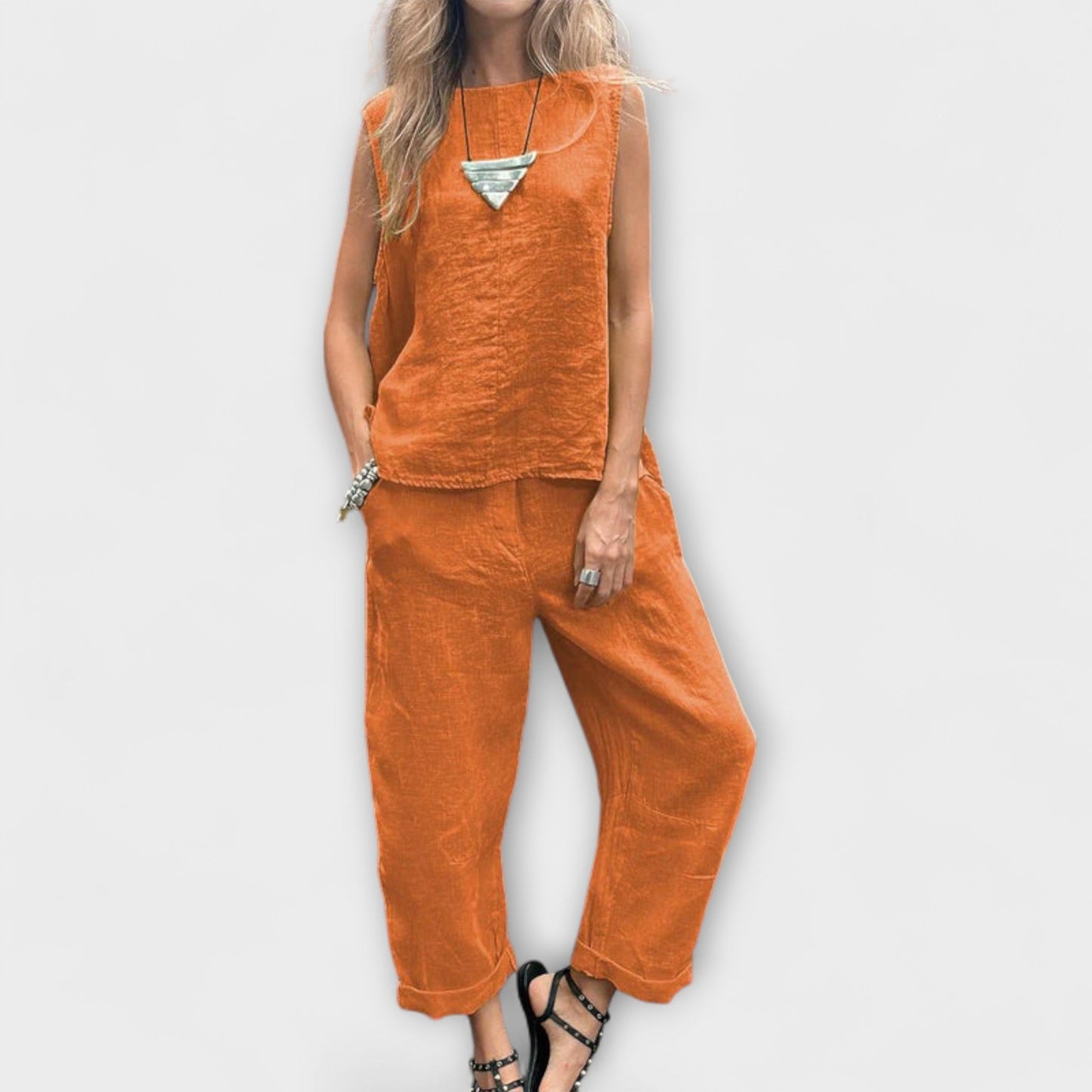 Jennifer - Casual Cotton-Linen Set