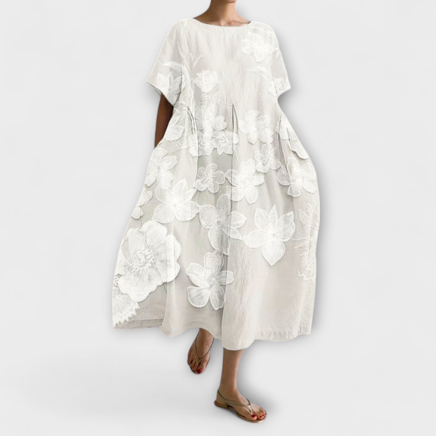 Olivia - Elegant Floral Pattern Dress