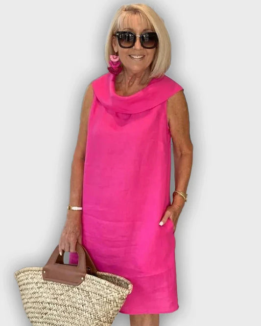 Sleeveless Atooi Dress with Round Collar