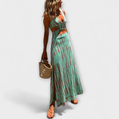 Ella - Eleanor Tie-Dye Cutout Stretch Dress