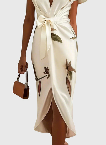 Elegant White Satin Dress