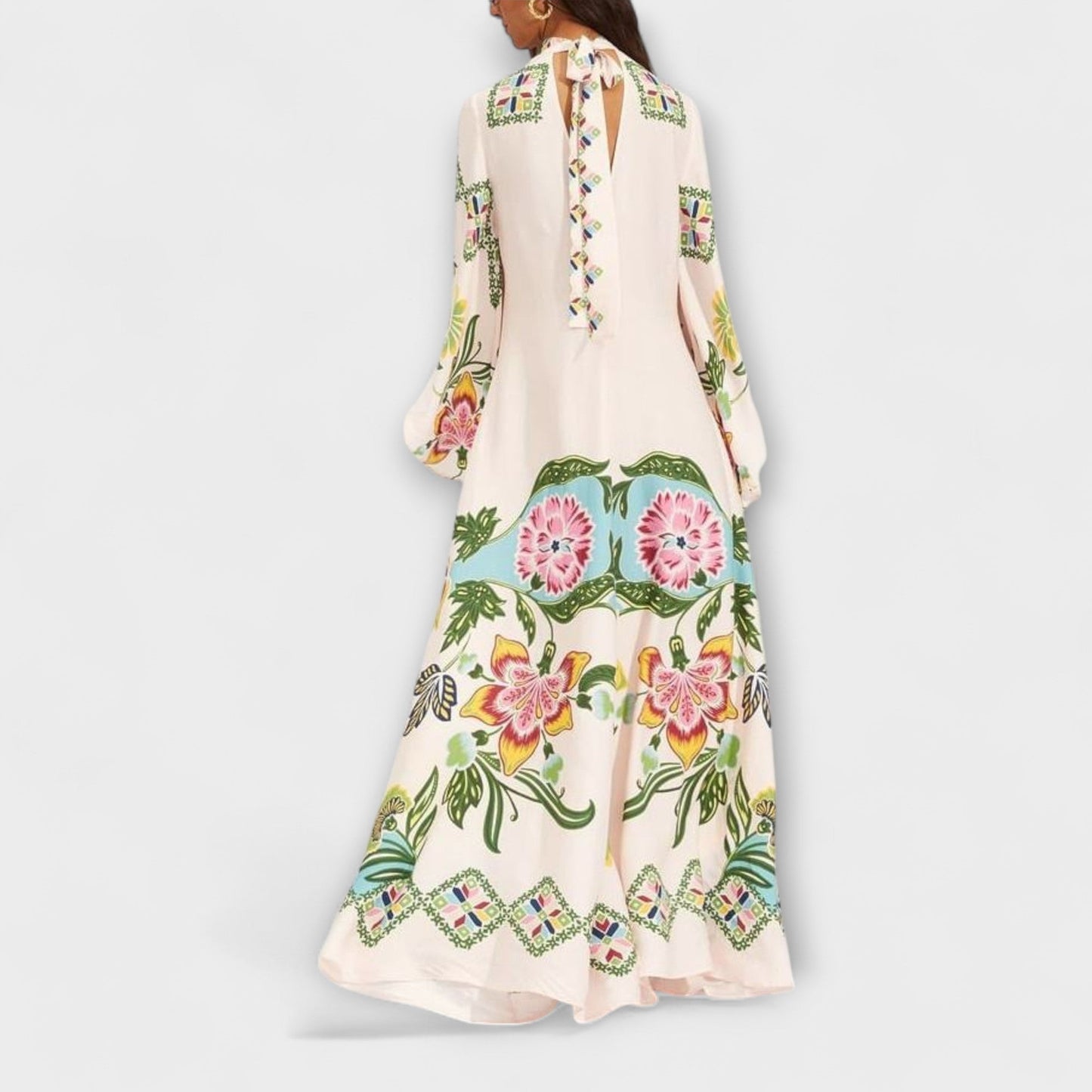 Lisa - Elegant Floral Print Maxi Dress with Flowing Design