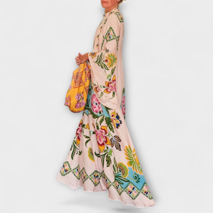 Lisa - Elegant Floral Print Maxi Dress with Flowing Design
