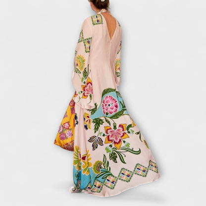 Lisa - Elegant Floral Print Maxi Dress with Flowing Design