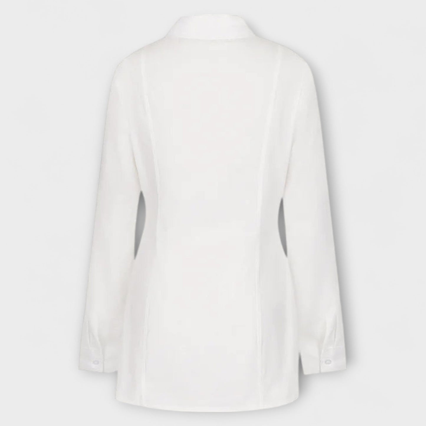 Indie - Long Sleeve White Pleated Shirt Dress