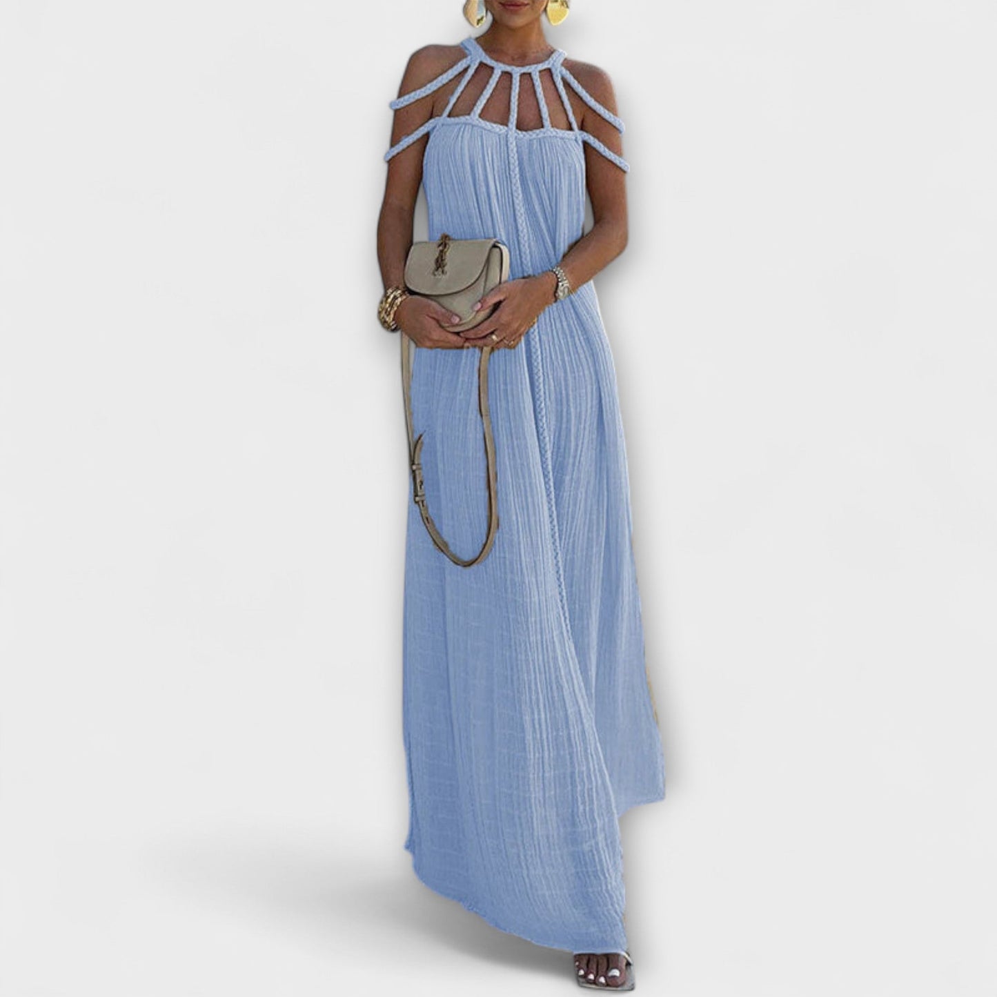 Briar - Stylish Maxi Dress with Draped Braids