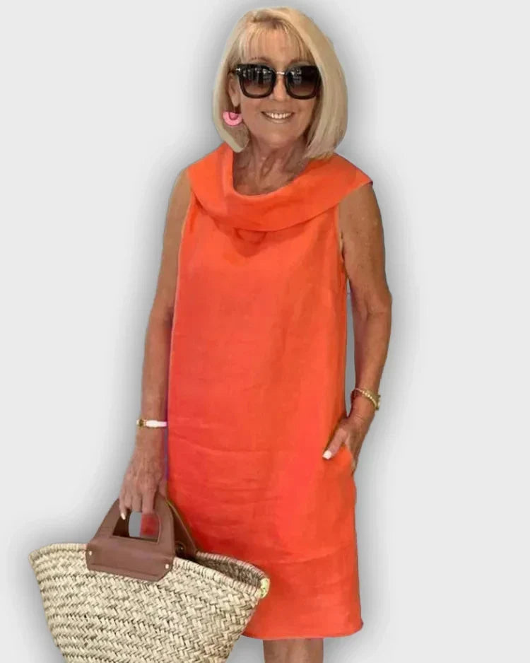Sleeveless Atooi Dress with Round Collar