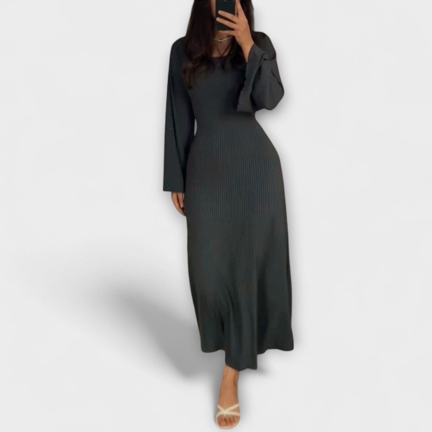 Jocelyn - Chic Knit Dress with Waist Detail