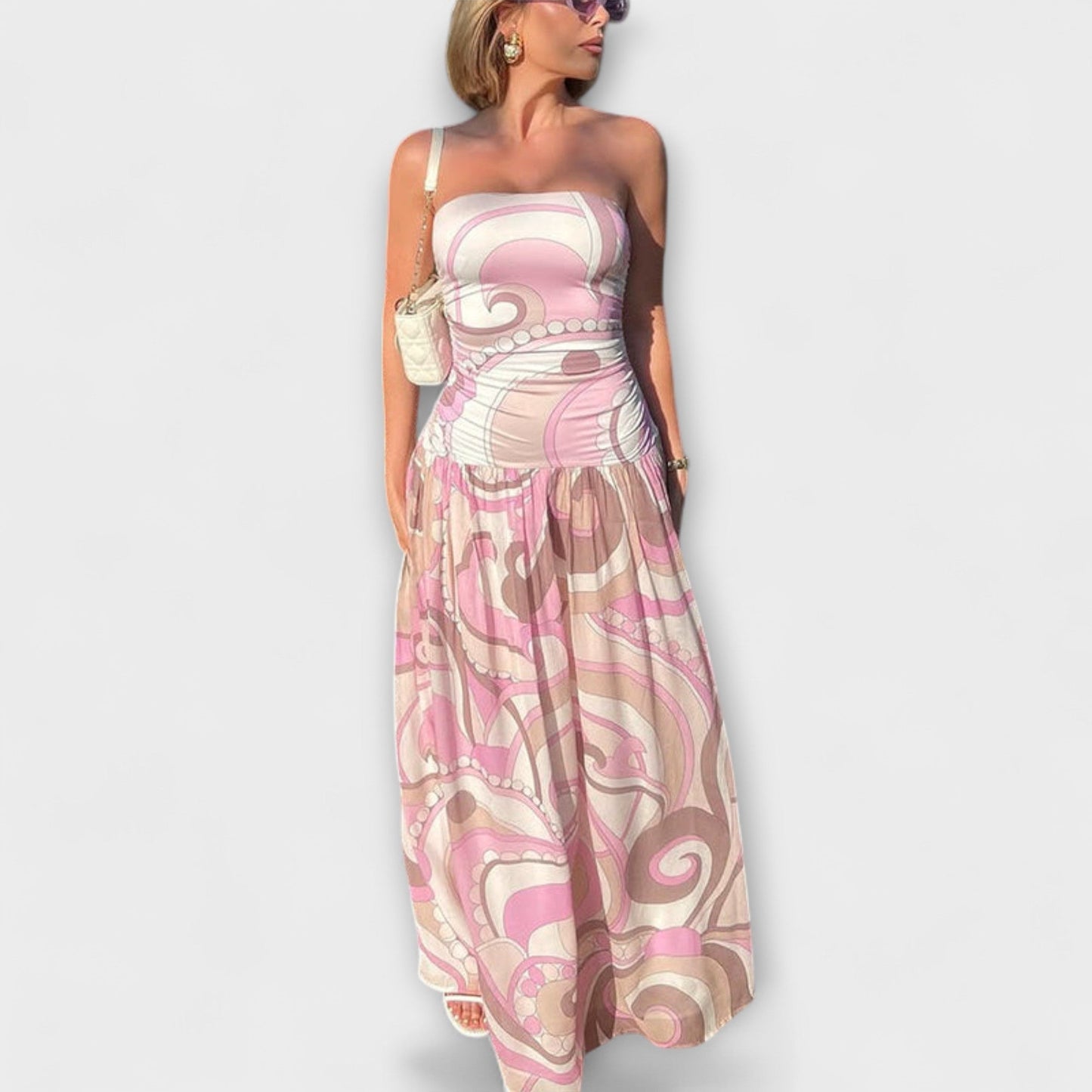 Tatum - Gorgeous Pastel Off-Shoulder Maxi Dress