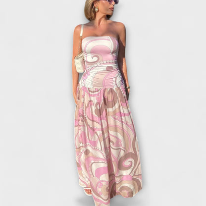 Tatum - Gorgeous Pastel Off-Shoulder Maxi Dress